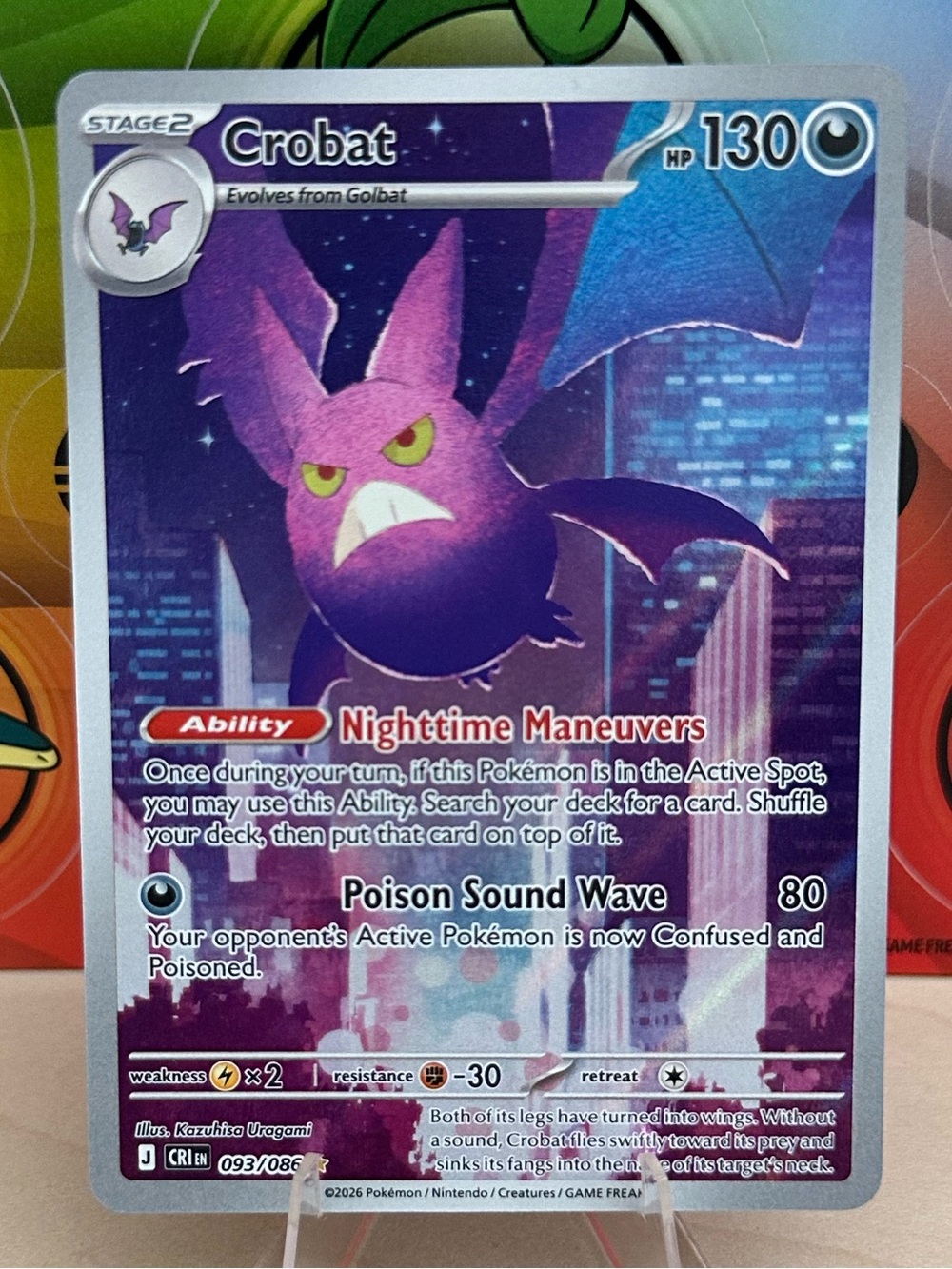 Pokémon TCG Crobat - 093/086 - ME04: Chaos Rising (CRI) Mint/NM